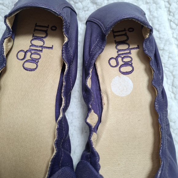Indigo Purple Flats Shoes with Bow Accent Size 6 - Picture 10 of 11